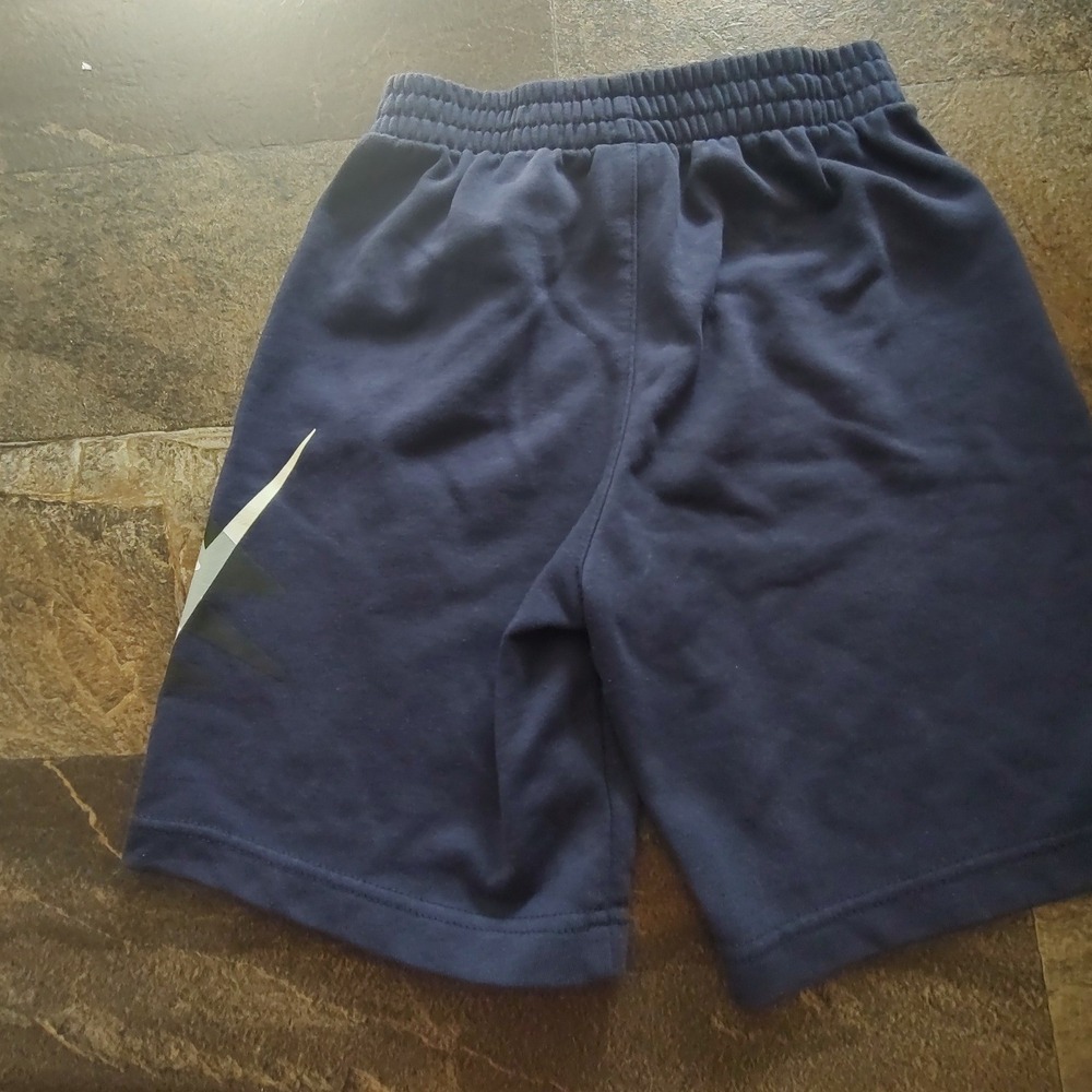Nike 3Brand Shorts Kids S 8-10 Navy Blue Excellent Graphic Logo Athletic Wear